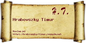 Hrabovszky Timur névjegykártya